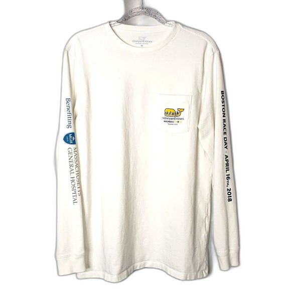 VINEYARD VINES Wicked Strong Boston 2018 Mass Gen White T Shirt Size Medium - Picture 1 of 6